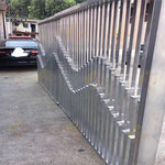 园林造型铝方通围栏 木纹铝通隔断